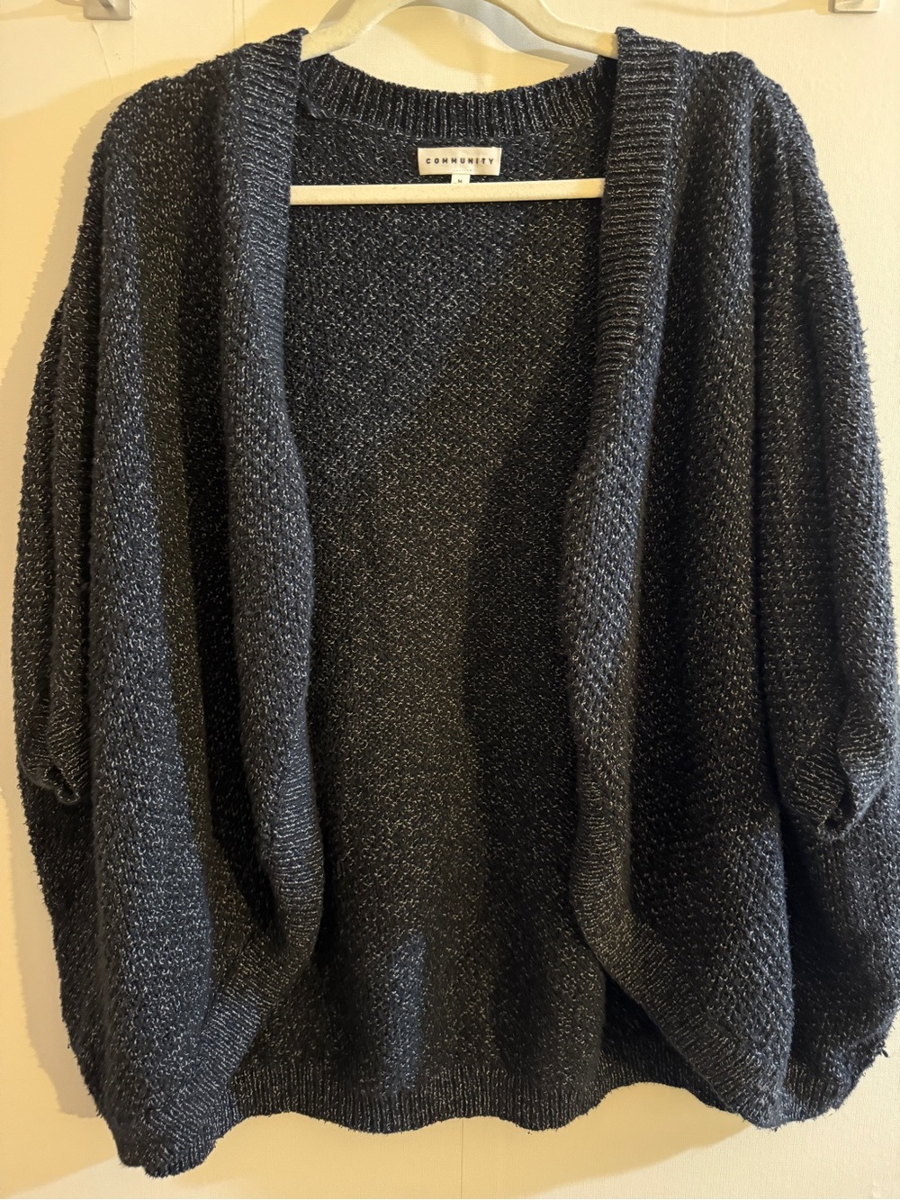 Aritzia Community Black Navy Oversized Cocoon Cardigan Dolman Sleeve M